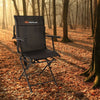 Swivel Hunting Chair Foldable Mesh Chair with Armrests-Black