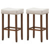 Set of 2 Nailhead Saddle Bar Stools 29