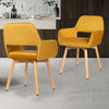 Set of 2 Modern Accent Armchairs-Yellow