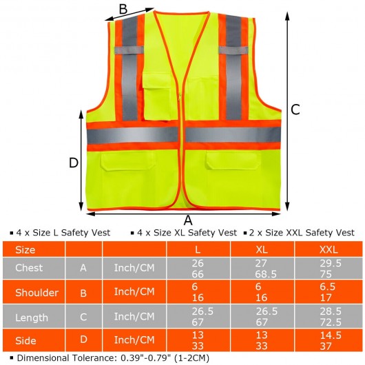 High Visibility Safety Vest w/ Pockets