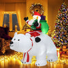 6.5 ft Christmas Inflatable Santa Riding Polar Bear with Shaking Head LED Lights