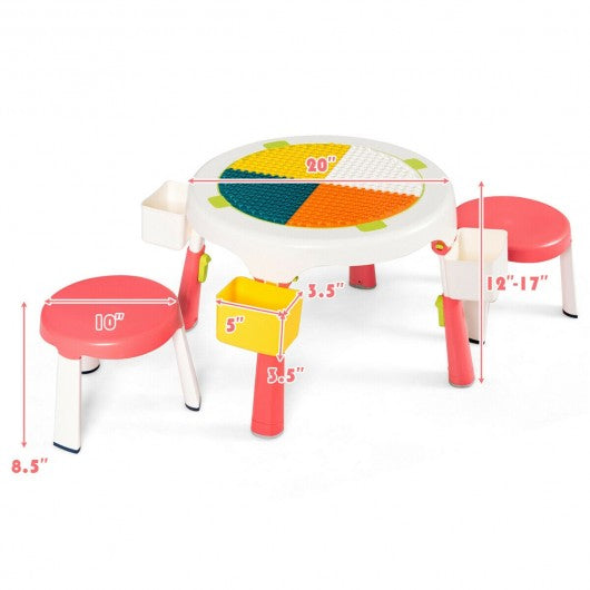 5 in 1 Kid Folding Storage Activity Table Chair Set