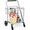 Heavy Duty Folding Utility Shopping Double Cart