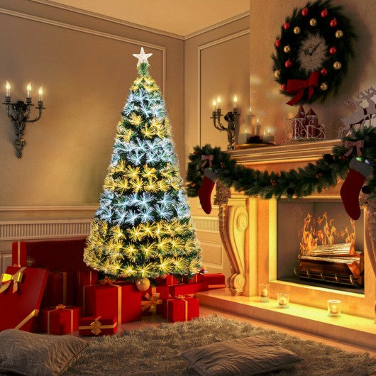 7Ft Double-color Lights Fiber Optic Christmas Tree