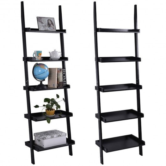 5-Tier Leaning Wall Display Bookcase