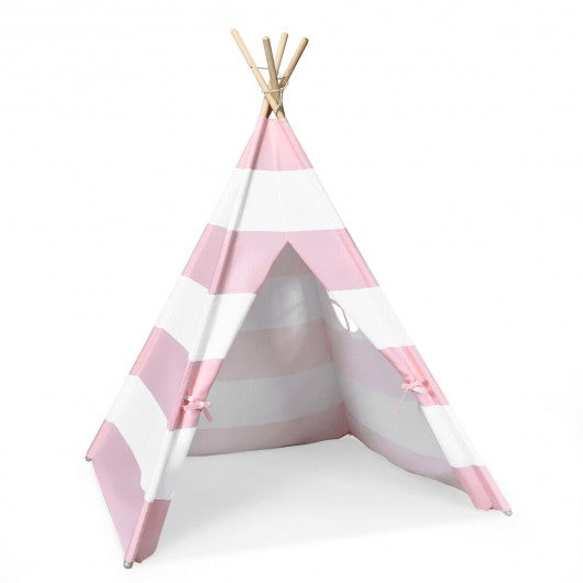 5' White & Blue Portable Indian Children Sleeping Dome Play Tent