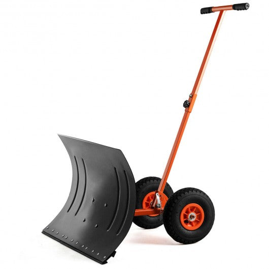 Adjustable Wheeled Snow Pusher/Shovel Heavy