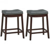 Set of 2 Nailhead Saddle Bar Stools