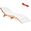 Folding Eucalyptus Outdoor Patio Lounge Chair