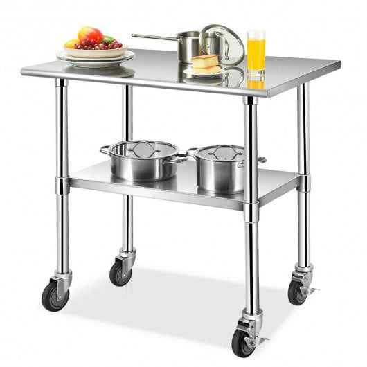 NSF Stainless Steel Commercial Kitchen Prep & Work Table