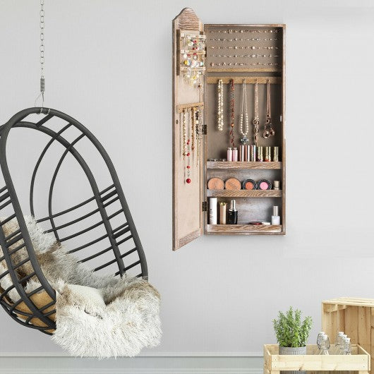 Cabinet Wall/Door Mounted with Mirror Jewelry Armoire