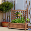 Solid Wood Planter Box with Trellis Weather-resistant Outdoor