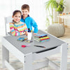 Kids Table Chairs Set With Storage Boxes Blackboard Whiteboard Drawing