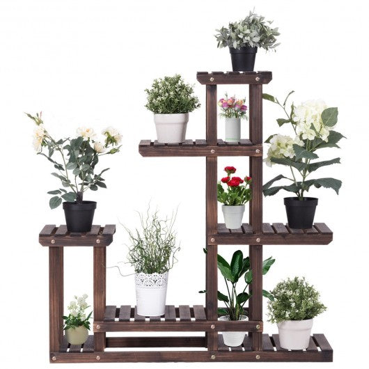 6-Tier Wooden Plant Pot Stand Rack