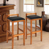 Set of 2 Acacia Solid Wood Counter Height Bar Stool