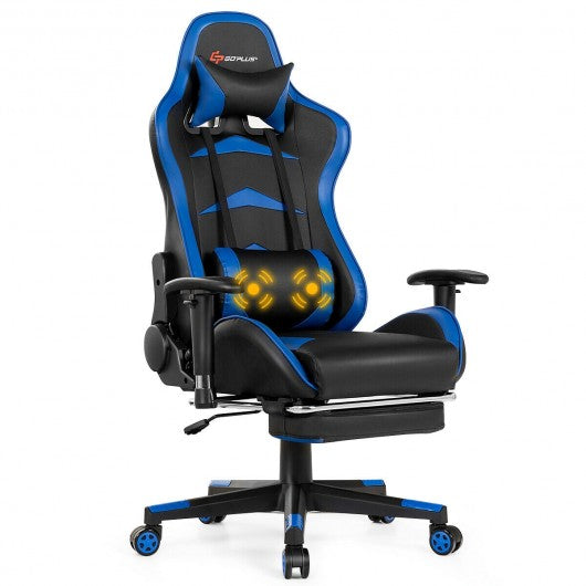 Massage Gaming Chair with Footrest