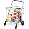 Heavy Duty Folding Utility Shopping Double Cart