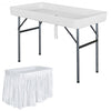 4 Foot Plastic Party Ice Folding Table with Matching Skirt