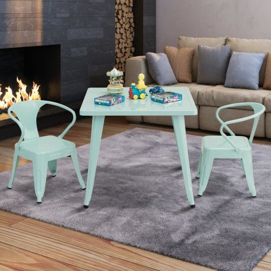 27'' Kids Square Steel Table Play Learn Activity Table-Blue