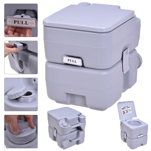 5 Gallon 20 L Outdoor / Indoor Potty Commode Portable Flush Toilet