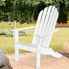 Outdoor Solid Wood Durable Patio Adirondack Chair-White