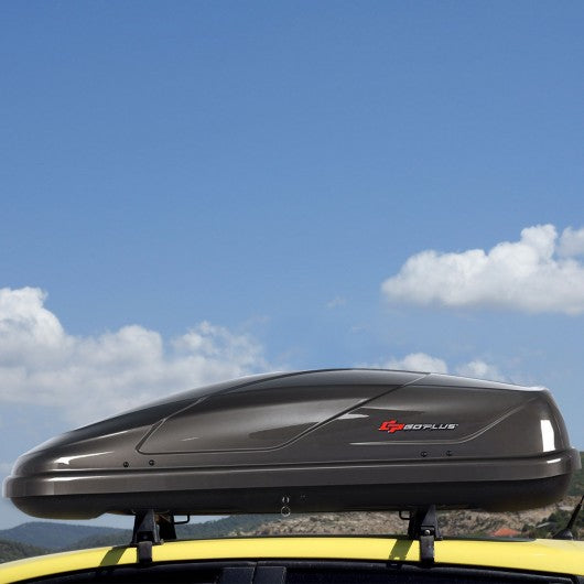 14 Cubic Feet Cargo Box Dual-sided Opening Car Roof-Gray