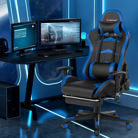 Massage Gaming Chair with Footrest
