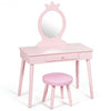 Kids Vanity Makeup Table & Chair Set Make Up Stool