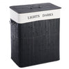 Double Rectangle Bamboo Hamper Laundry Basket-1PC Black