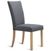 Set of 2 Armless Fabric Upholstered Nailhead Dining Chairs-Gray