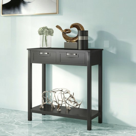 2 Drawers Accent Console Entryway Storage Shelf
