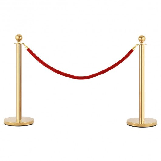 6 Pcs Stanchion Posts Queue Pole Crowd Control Barrier