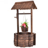 Outdoor Wooden Wishing Well Planter Bucket