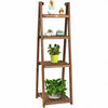 Folding Flower Stand Rack Wood Plant Storage Display Shelf