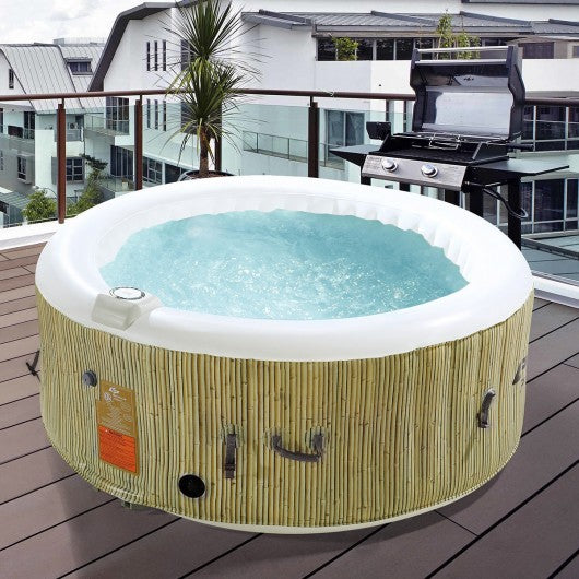 4 Persons Portable Heated Bubble Massage Spa-Beige