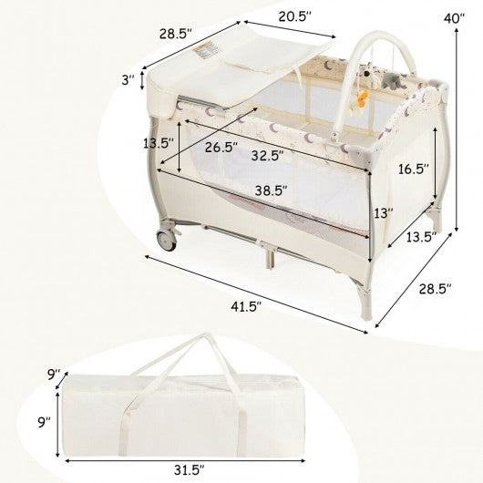 Foldable Baby Playard with Changing Station