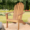 Outdoor Solid Wood Durable Patio Adirondack Chair-Natural