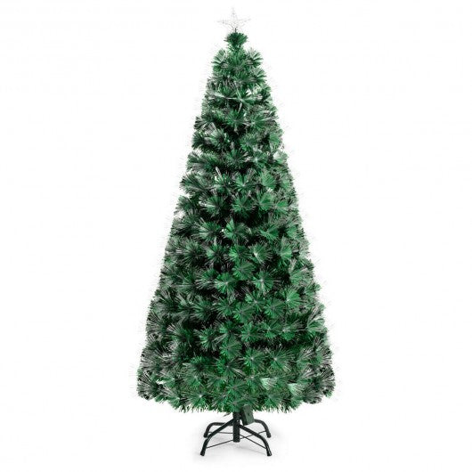 5' / 6' Pre-Lit Fiber Double-Color Lights Optic Christmas Tree-5'