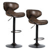 Set of 2 Adjustable Bar Stools Counter Height Chairs