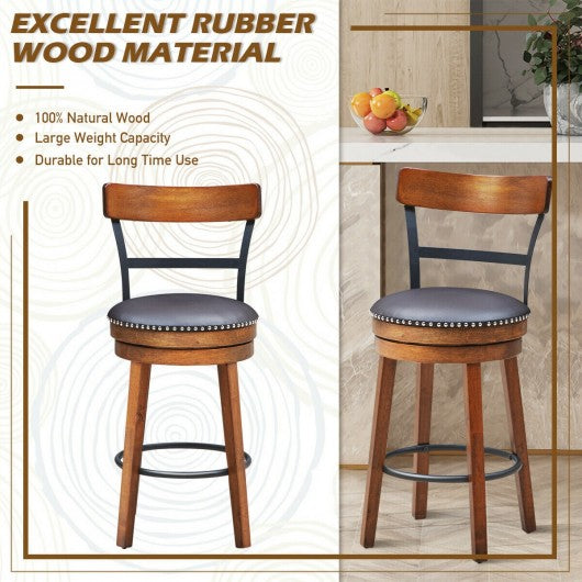 360-Degree Bar Swivel Stools with Leather Padded