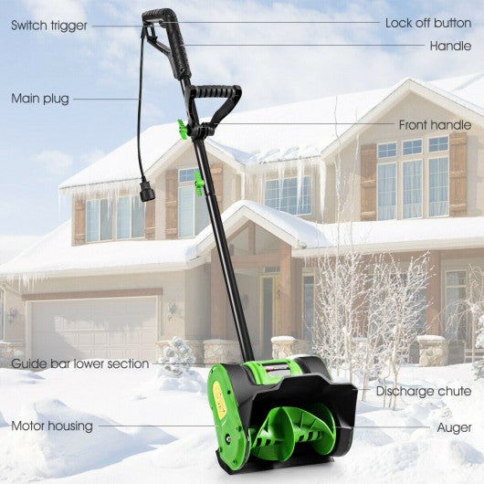12 Inch 9 Amp Electric Corded Snow Shovel Driveway Yard Snow Thrower