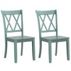 Set of 2 Cross Back Wood Dining Chair