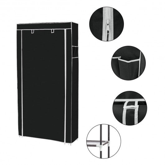 10 Tier 27 Pair Space Saving Shoe Tower Rack with Fabric Cover