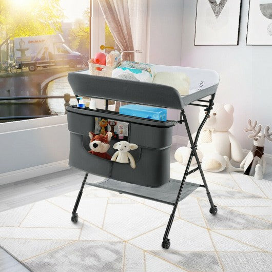 Portable Adjustable Height Newborn Nursery Organizer  with wheel