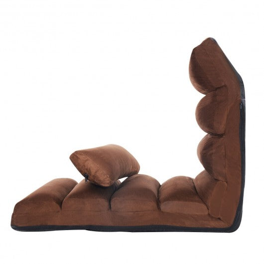 Stylish  Folding Lazy Sofa Chair with Pillow