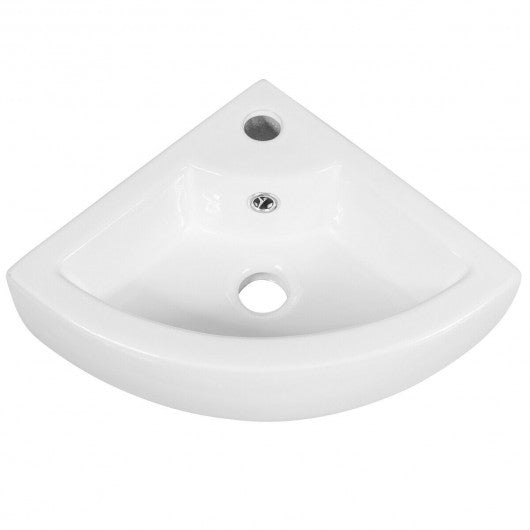Wall Mount Corner Ceramic Vessel Sink Angled Art Basin