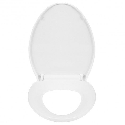 Elongated Slow-Close Toilet Seat with Non-Slip Seat
