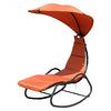 Patio Hanging Swing Chaise Lounge Chair-Orange