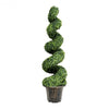 4-Feet Artificial Boxwood Spiral Green Leaves Tree