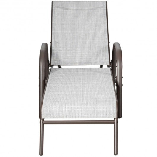 Set of 2 Patio Lounge Chairs-White